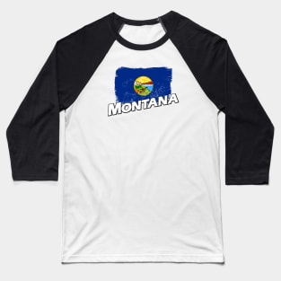 Montana flag Baseball T-Shirt